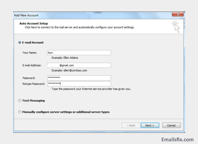 Auto Account Setup - Outlook 2010 Account Settings