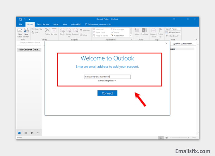 Type your Email id - ATT Email Settings for Outlook 2016