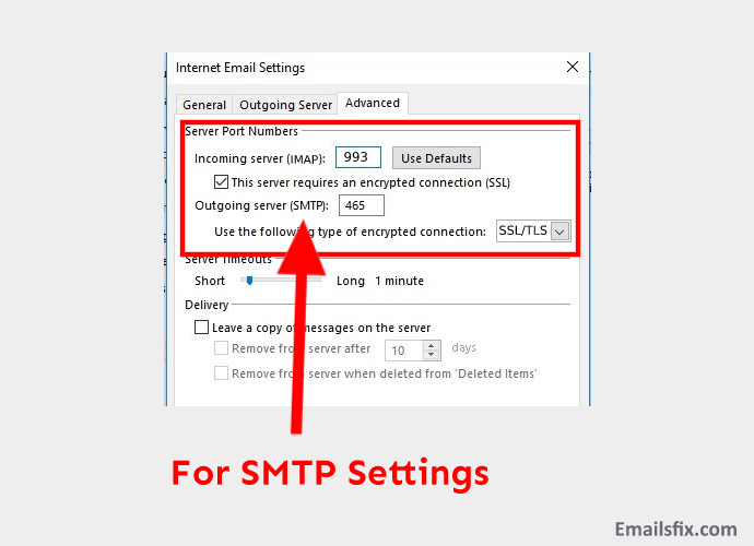 outbound att server settings