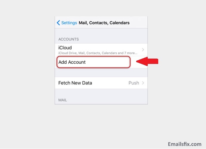 Select Add Account- EarthLink settings for Mac